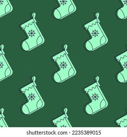 Farbiges, nahtloses Muster von Weihnachtssocken für Webseiten, Druck, Umhüllung, Textilien 