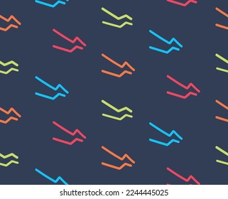 Colorful vector seamless pattern with lightning. Flat design.