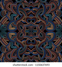 Colorful Vector Seamless Pattern. No Gradients or Transparency Used.