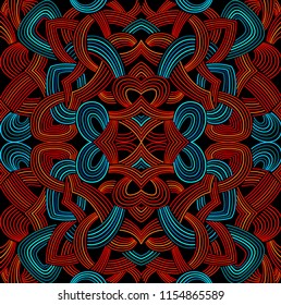 Colorful Vector Seamless Pattern. No Gradients or Transparency Used.