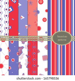 Colorful vector seamless patterns (fabric or paper) kit