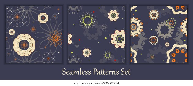 colorful vector seamless patterns set. Elements for your design. Eps10