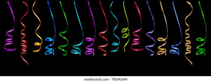 Colorful vector serpentine on black background