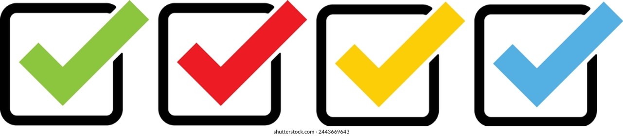 Colorful Vector Set of Checkboxes