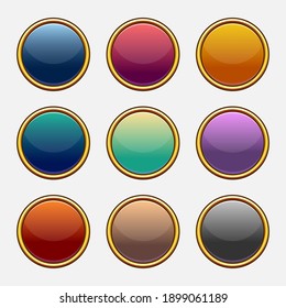 Colorful vector set of game blank slots. Elements for mobile applications. Options and selection windows, panel settings.