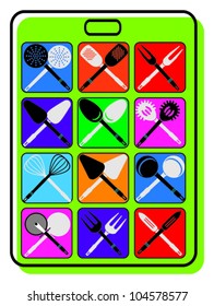   colorful vector set of kitchenware