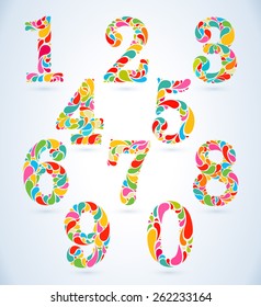Colorful vector set numbers design element