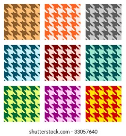 colorido conjunto vectorial de patrones de houndstoth sin costura