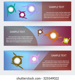 Colorful vector set of three header designs