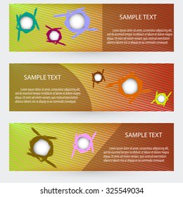 Colorful vector set of three header designs