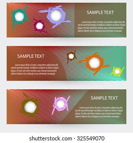Colorful vector set of three header designs