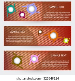 Colorful vector set of three header designs