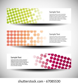 Colorful vector set of three header designs