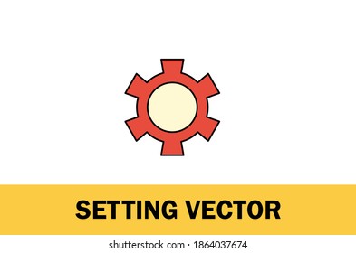 Colorful vector of setting icon. Isolated on white background. For Designer.