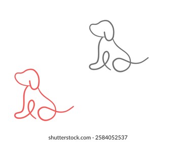 Colorful  vector silhouette dog on a white background 2025.