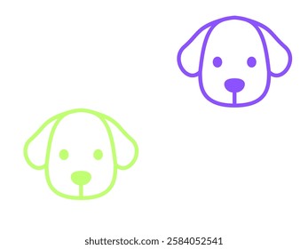 Colorful  vector silhouette dog on a white background 2025.