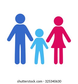 Colorful vector simple family icon with one boy