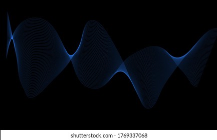 Efecto de humo vectorial colorido con color azul sobre fondo negro