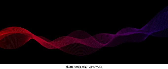 Colorful vector smoke effect with color gradients on black background