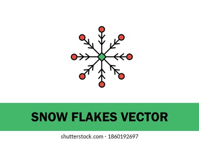 Colorful vector of snow flakes icon. Isolated on white background. For designer. With farming and environment theme.