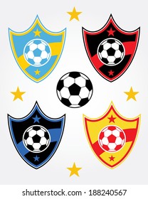 Colorful Vector Soccer Badge Set 