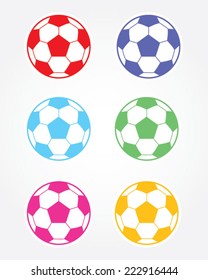 Colorful Vector Soccer Ball Set 