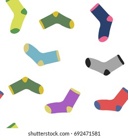 Colorful vector socks. Pattern.