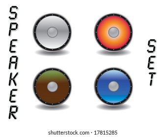 colorful vector speaker set