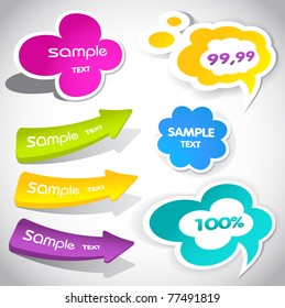 colorful vector speech bubbles and arrows  for your text