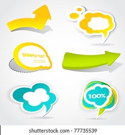 colorful vector speech bubbles and arrows for your text