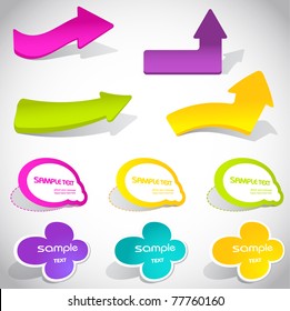 colorful vector speech bubbles and arrows for your text