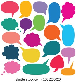 Colorful vector speech bubbles set