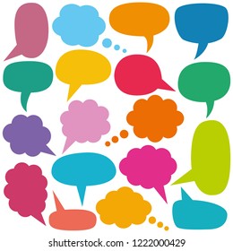 Colorful vector speech and thought bubbles set