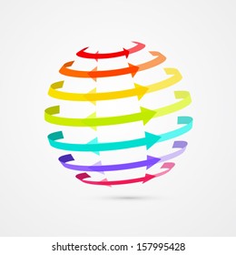 colorful vector sphere shaped arrows on white background