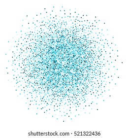Colorful vector splash. Bright blue confetti. Round firework.
