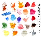 Colorful Vector Splashes - Blot, Stains Set. set splash color. Paint splat set.Paint splashes set for design use.Abstract vector illustration.