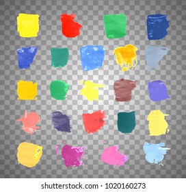 Colorful Vector Splashes - Blot, Stains Set. set splash color on transparent background. Vector.