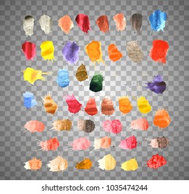 Colorful Vector Splashes - Blot, Stains Set. set splash color on transparent background. Vector.
