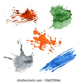 Colorful Vector Splashes - Blot, Stains Set. set splash color