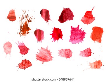 Colorful Vector Splashes - Blot, Stains Set. set splash color