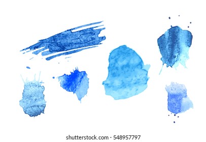 Colorful Vector Splashes - Blot, Stains Set. set splash color
