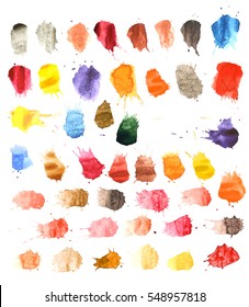 Colorful Vector Splashes - Blot, Stains Set. set splash color