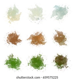 Colorful vector splashes - blot. Stains set. Paint splat set. Paint splashes set for design use. Abstract vector illustration.