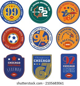 colorful vector sport patch badge 
