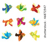 Colorful Vector Spring Birds