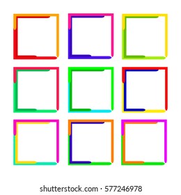 Colorful vector square banners