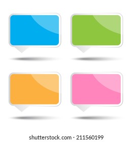 The colorful vector square bubble speech