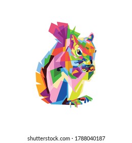 colorful vector. squirrel with colorful design style.