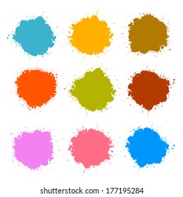 Colorful Vector Stains, Blots, Splashes Set
