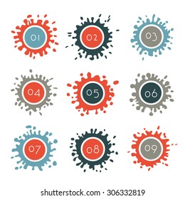 Colorful Vector Stains, Blots, Splashes Set